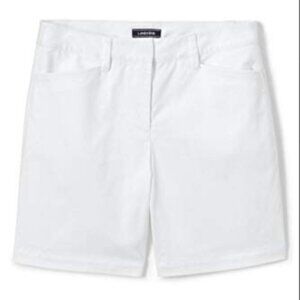 NWOT Lands' End Women Chino 7 Inch Short White Petite 4